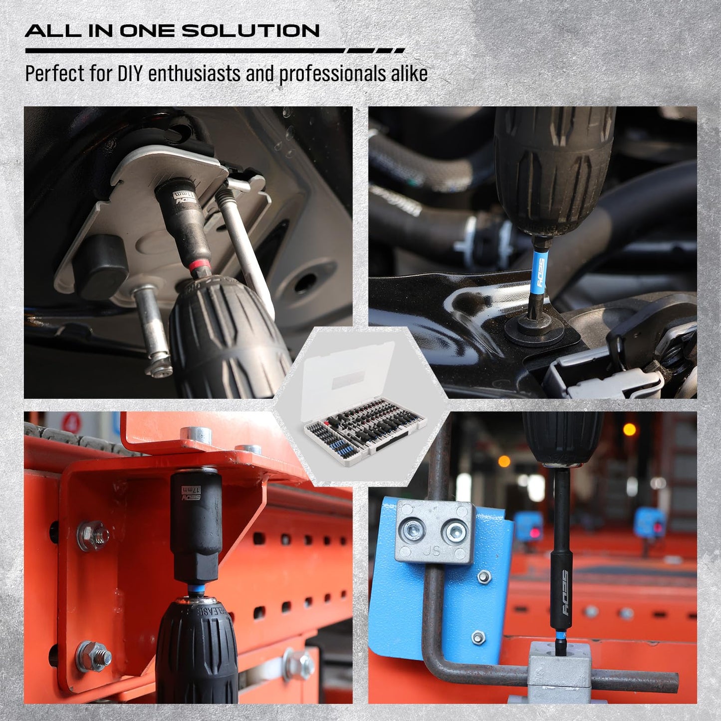 41-Piece Premium 1/4" Drive Magnetic Impact Nut Driver Set Metric & SAE Standard & Deep with Socket Adapters, 2-in-1 Ratchet Wrench, Wing Nut Driver, Universal Sockets, Quick Release Bit Holder