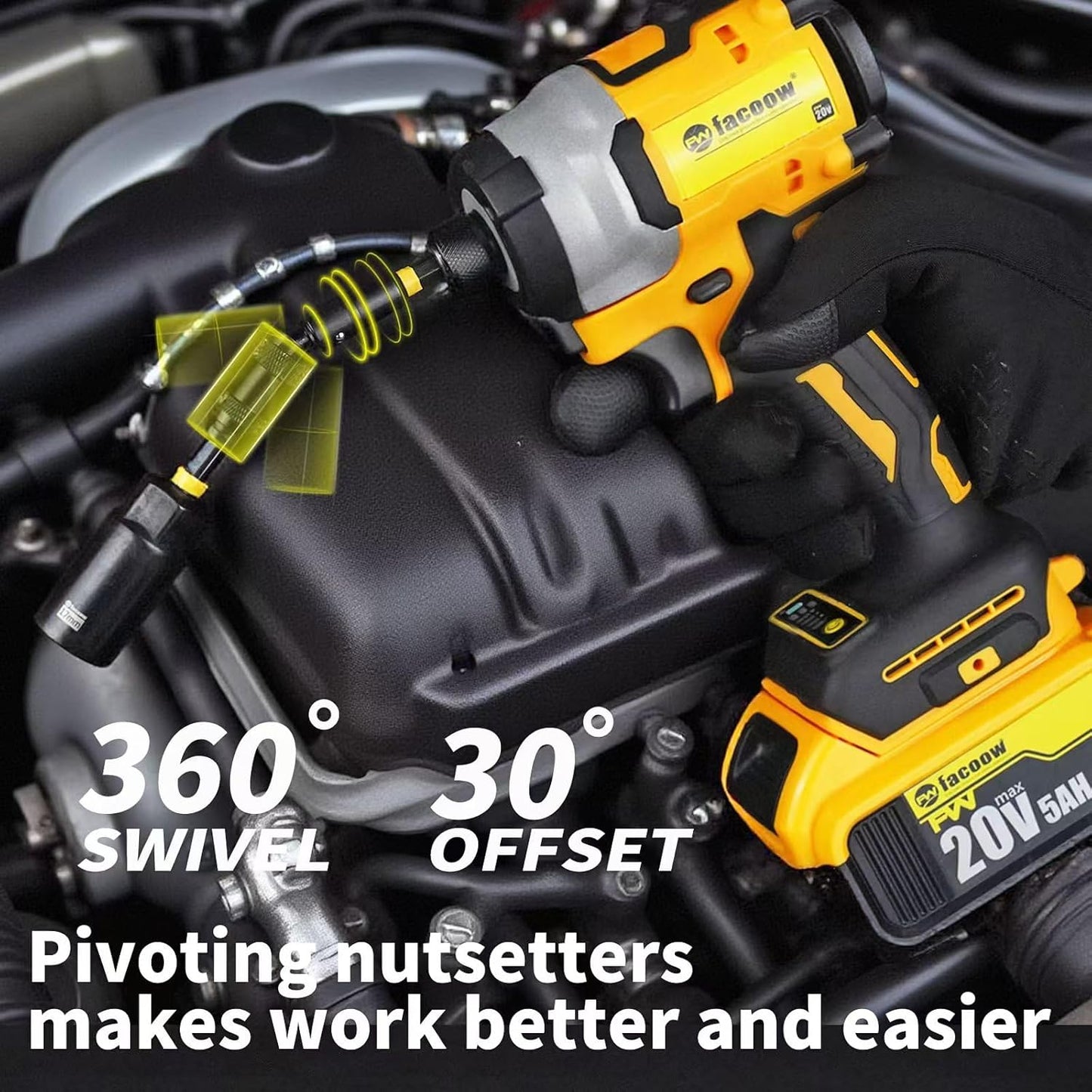 55PCS Impact Nut Driver Set, Magenetic Nut Driver Set for Impact Drills and Premium Deep Drivers, Wing Nut Setters, 1/4'' Quick Change, Bit Extention, S2 Steel Bits, Pivoting Nut Setter