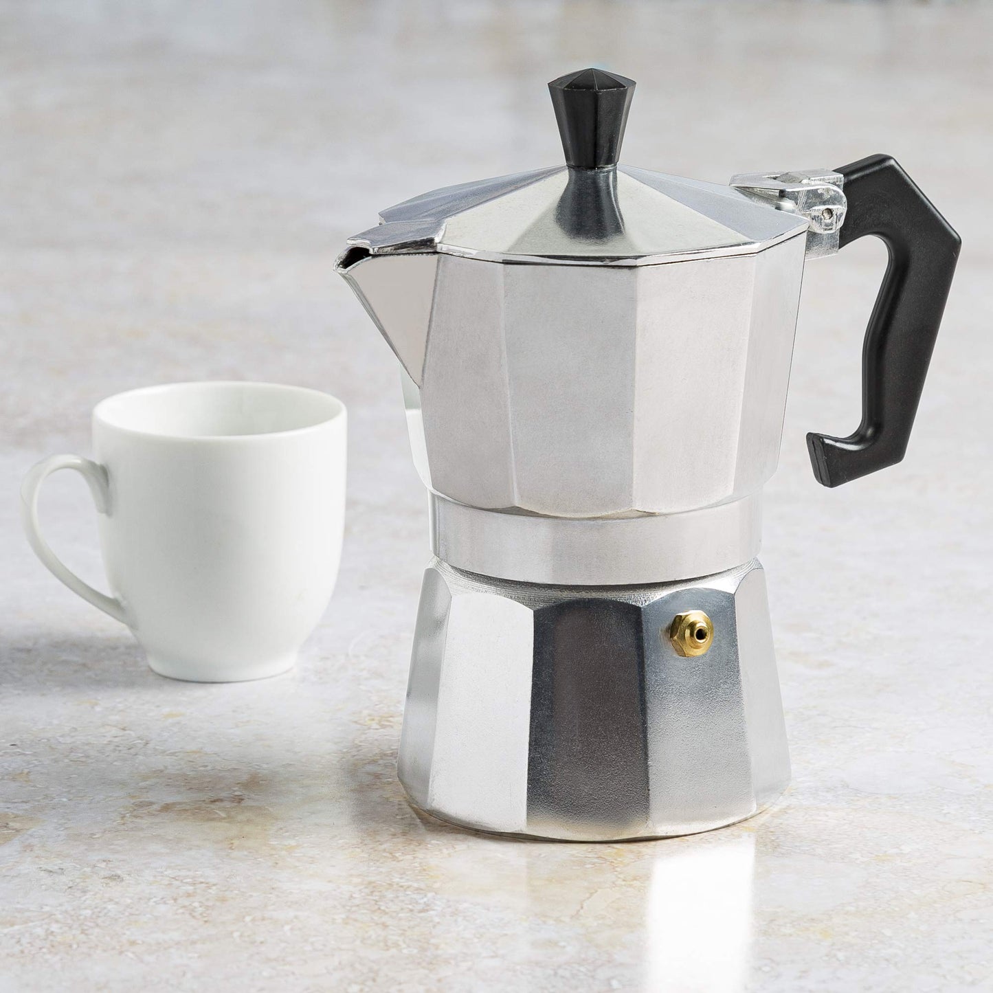 Primula Classic Stovetop Espresso and Coffee Maker, Moka Pot for Italian and Cuban Café Brewing, Greca Coffee Maker, Cafeteras, 12 Espresso Cups, Silver