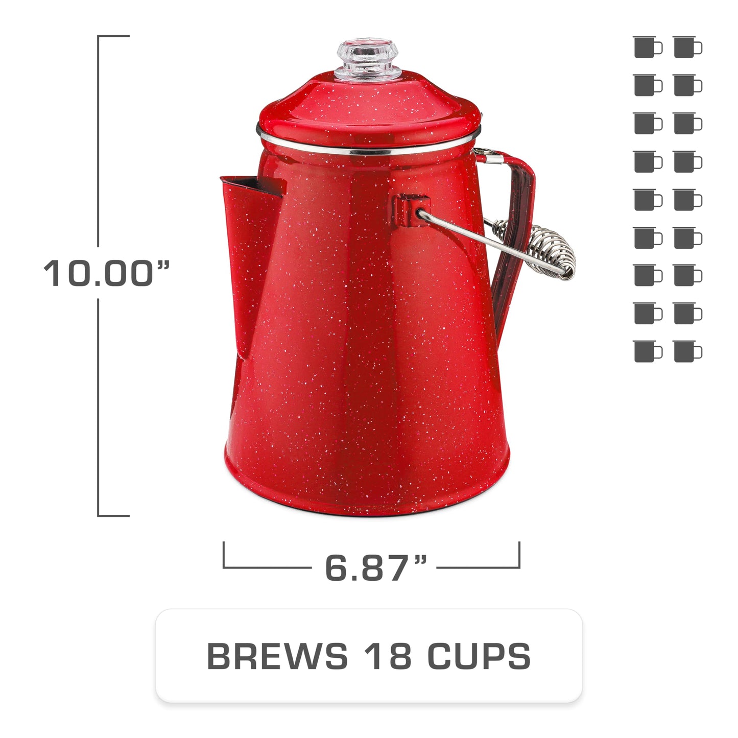 COLETTI Classic Percolator Coffee Pot — Camping Coffee Percolator, Campfire Coffee Pot – Camping Percolator for Groups — Brew for the Whole Campsite (Green, 12 Cup)