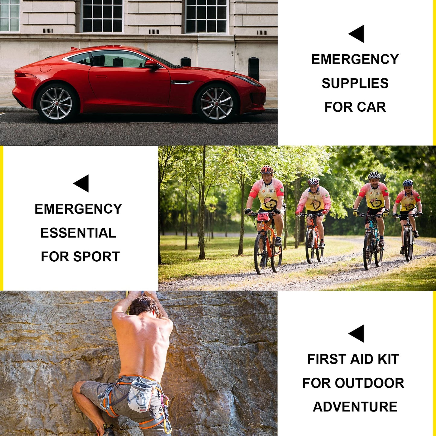 Travel-First Aid-Kit Car-Home 300PCS Survival-Kit Outdoor-Adventure - Small Portable Red Emergency Essential Sets Office Hiking Camping Business Public Must Have First Aid Gear Equipment 1st Aid