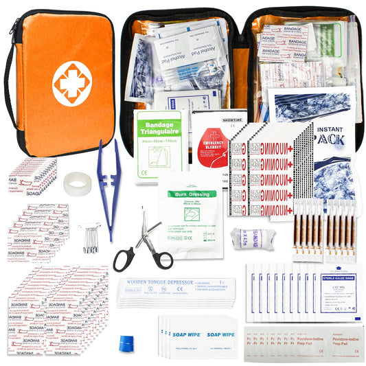 Travel-First Aid-Kit Car-Home 300PCS Survival-Kit Outdoor-Adventure - Small Portable Red Emergency Essential Sets Office Hiking Camping Business Public Must Have First Aid Gear Equipment 1st Aid
