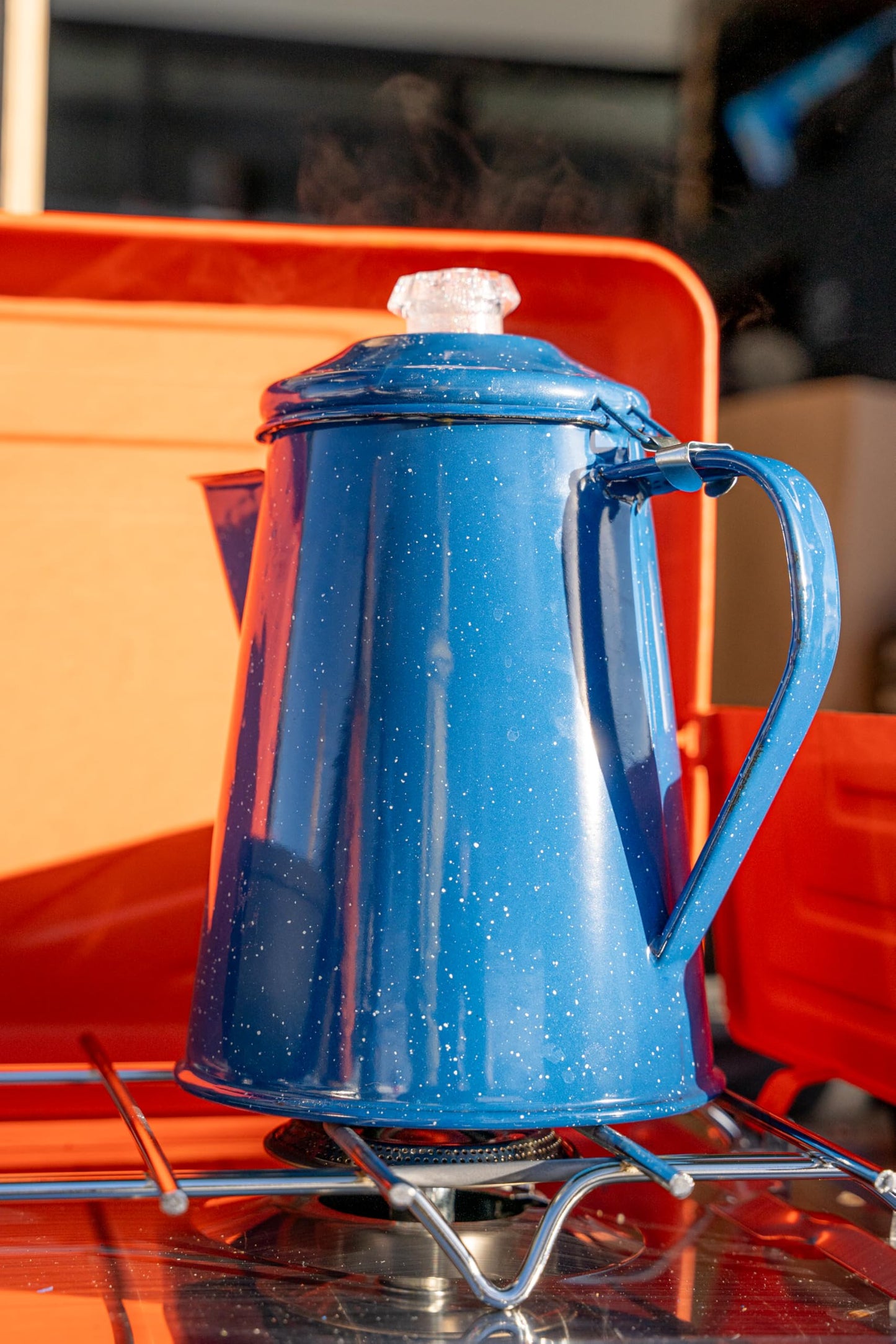 GSI Outdoors Percolator Coffee Pot | Enamelware Campfire Coffee Boiler Kettle for Outdoor Camping Cookware, Cabin, RV, Kitchen, Hunting & Backpacking