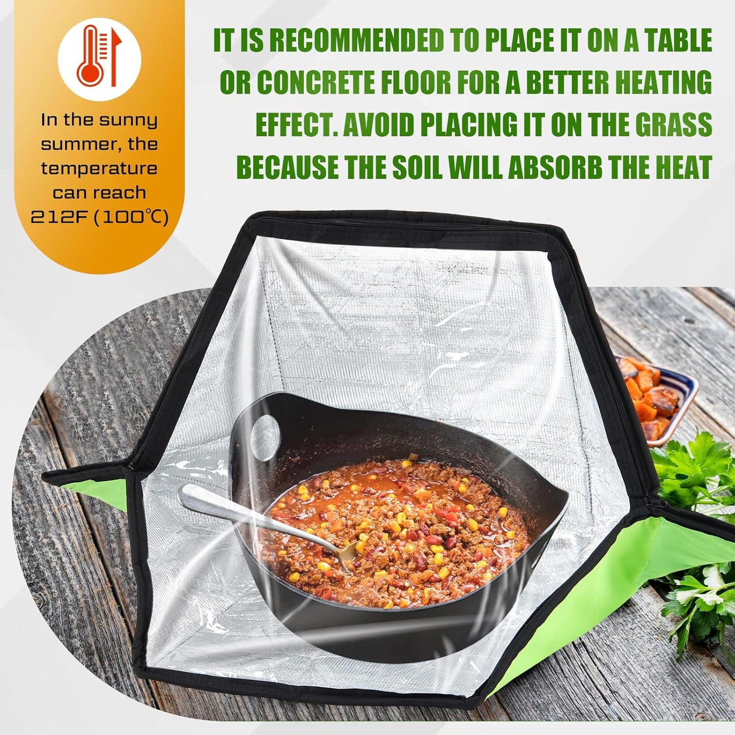 2 Pack Solar Oven Portable Outdoor Solar Cooker Solar Stove for Cooking Mini Camp Oven Foldable Solar Cookware for Outdoor Activities Reheating Cooking Food Speed up Composting