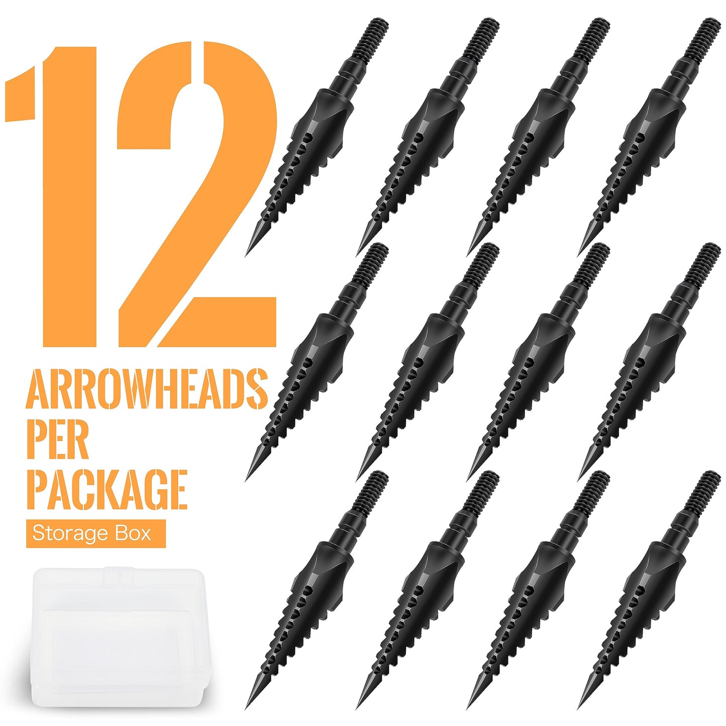 SUNYA Broadheads 100/120/125/150 Grain Traditional Archery Arrow Tips for Compound, Recurve Bow & Crossbow, Pack of 12