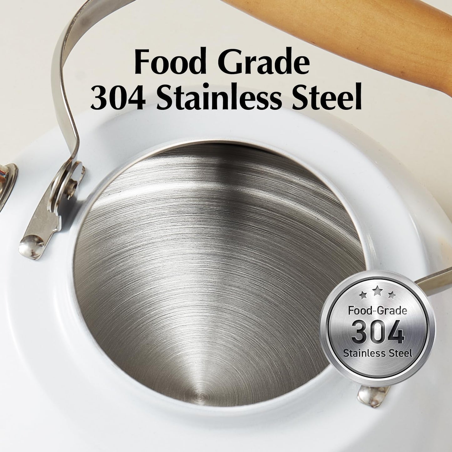 ROCKURWOK Tea Kettle, Tea Pot with Cool Touch Ergonomic Handle, Teapot Food Grade Stainless Steel, Tea Kettle Stovetop, Kettle Teapot, Whistling Tea Kettle, Small Tea Kettle, 1.6 Quart (Green)