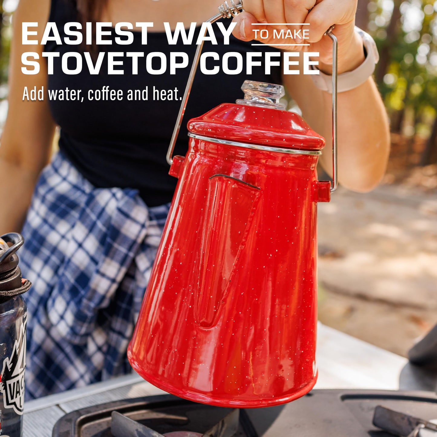 COLETTI Classic Percolator Coffee Pot — Camping Coffee Percolator, Campfire Coffee Pot – Camping Percolator for Groups — Brew for the Whole Campsite (Green, 12 Cup)