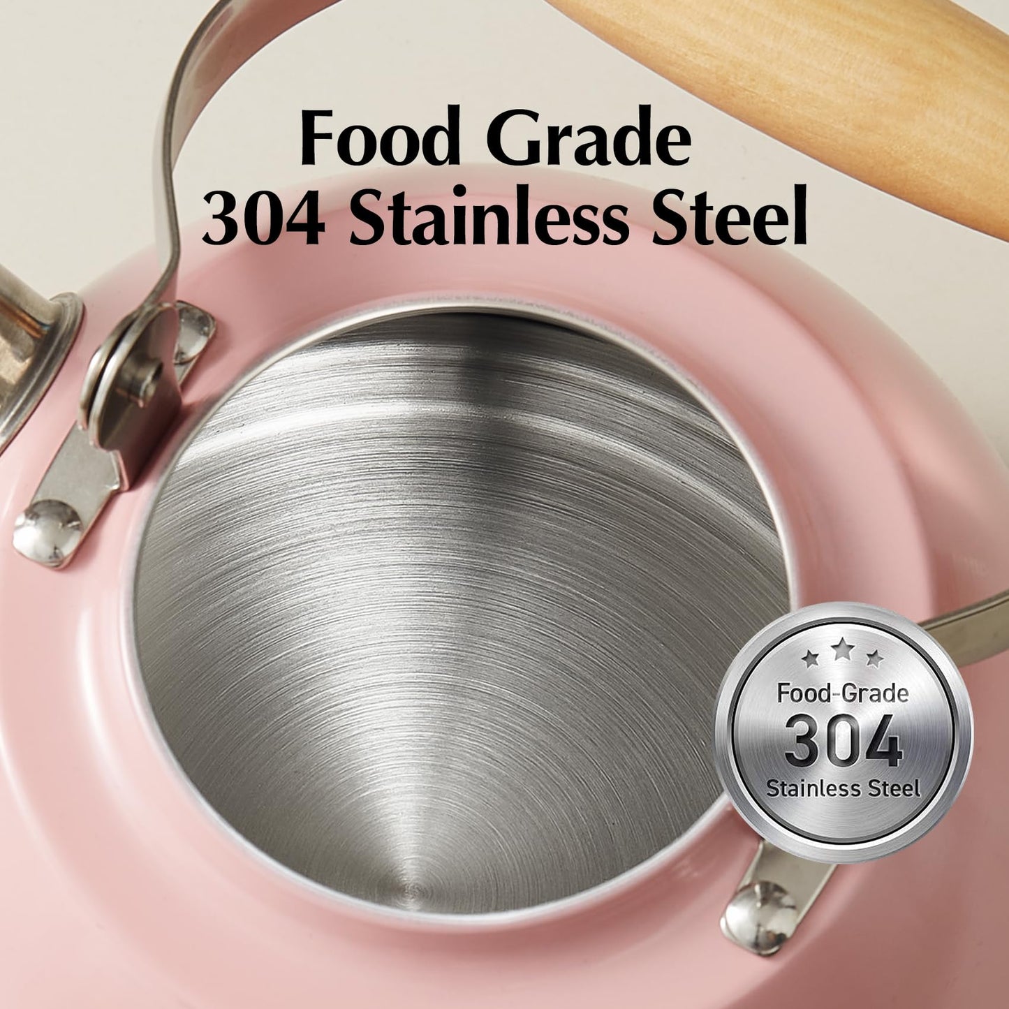 ROCKURWOK Tea Kettle, Tea Pot with Cool Touch Ergonomic Handle, Teapot Food Grade Stainless Steel, Tea Kettle Stovetop, Kettle Teapot, Whistling Tea Kettle, Small Tea Kettle, 1.6 Quart (Green)