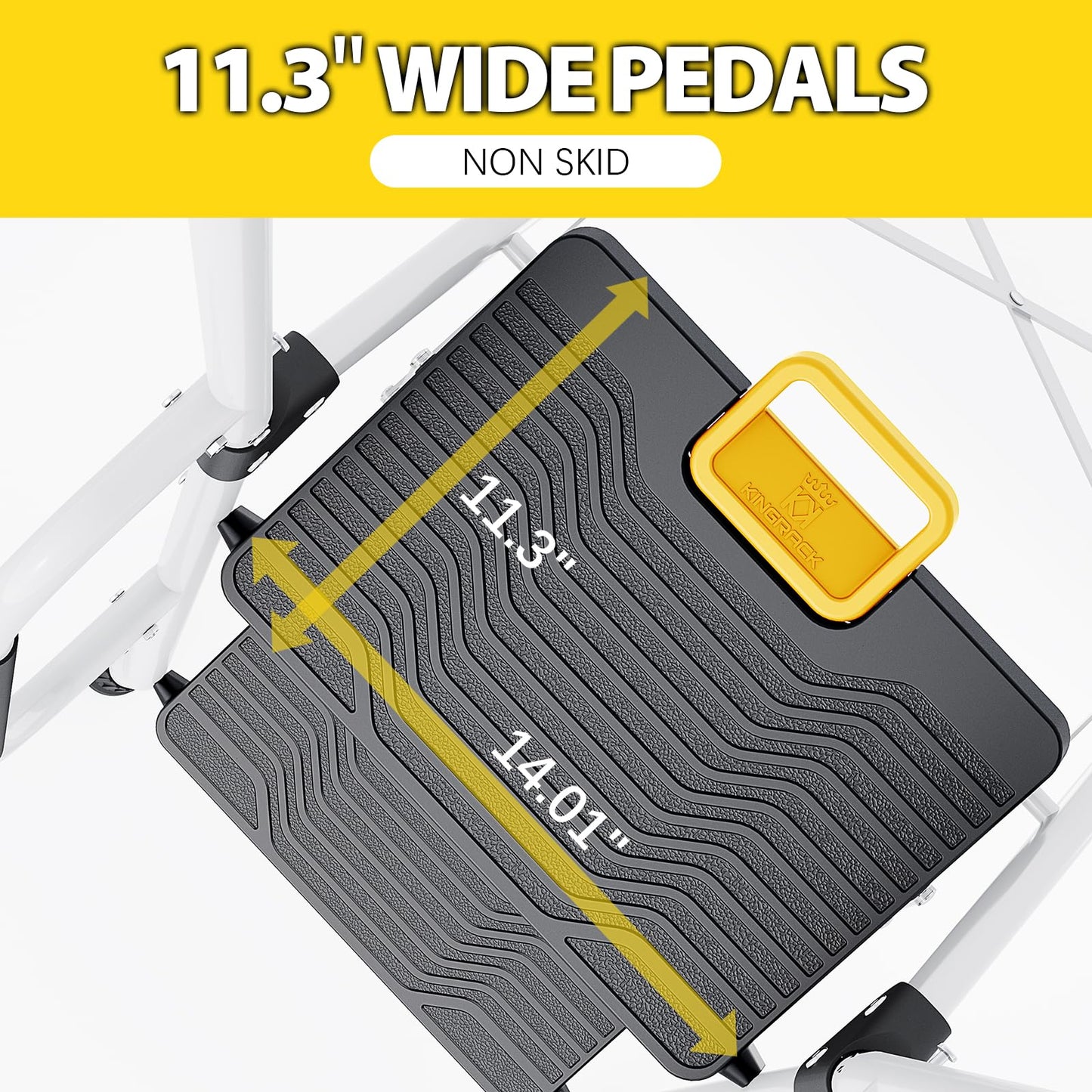 KINGRACK 4 Step Folding Ladder, 800lbs Capacity Step Stool with Safety Lock, Non-Skid Wide Pedals, and Handrail, Lightweight, Household Ladder for Home, Kitchen, Pantry, Closets, and Office Use, White