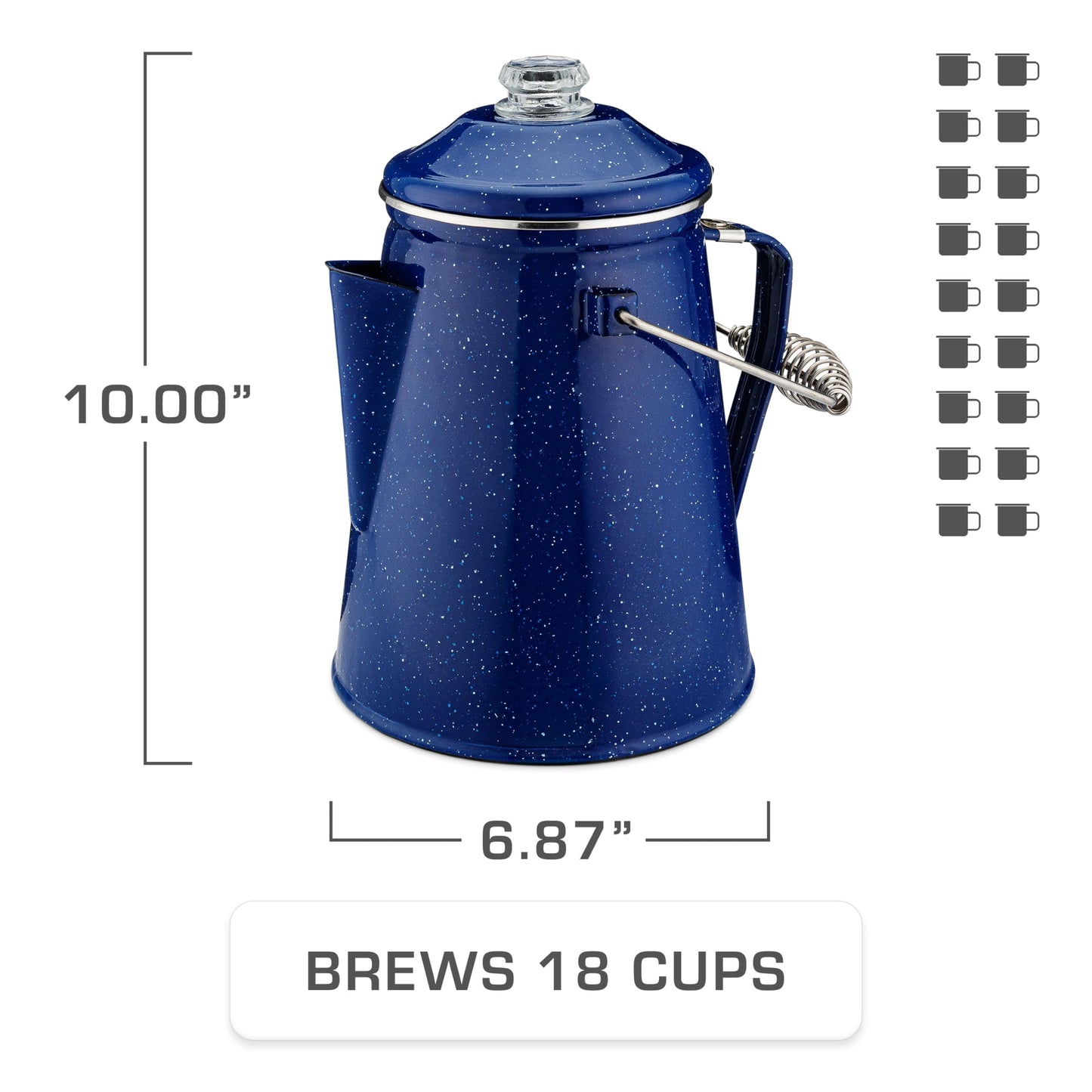 COLETTI Classic Percolator Coffee Pot — Camping Coffee Percolator, Campfire Coffee Pot – Camping Percolator for Groups — Brew for the Whole Campsite (Green, 12 Cup)