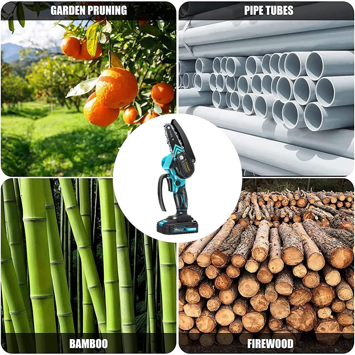 Saker Mini Chainsaw,2025 New Upgrade Electric Chainsaws,Portable Chain Saw Cordless Battery Powered,Small Handheld Chain Saws Pruning Shears Saw for Wood Tree Branches,Courtyard and Garden