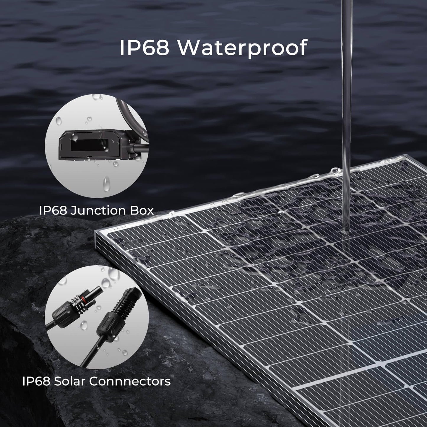 Renogy Solar Panel 100 Watt 12 Volt, High-Efficiency Monocrystalline PV Module Power Charger for RV Marine Rooftop Farm Battery and Other Off-Grid Applications, RNG-100D-SS, Single 100W