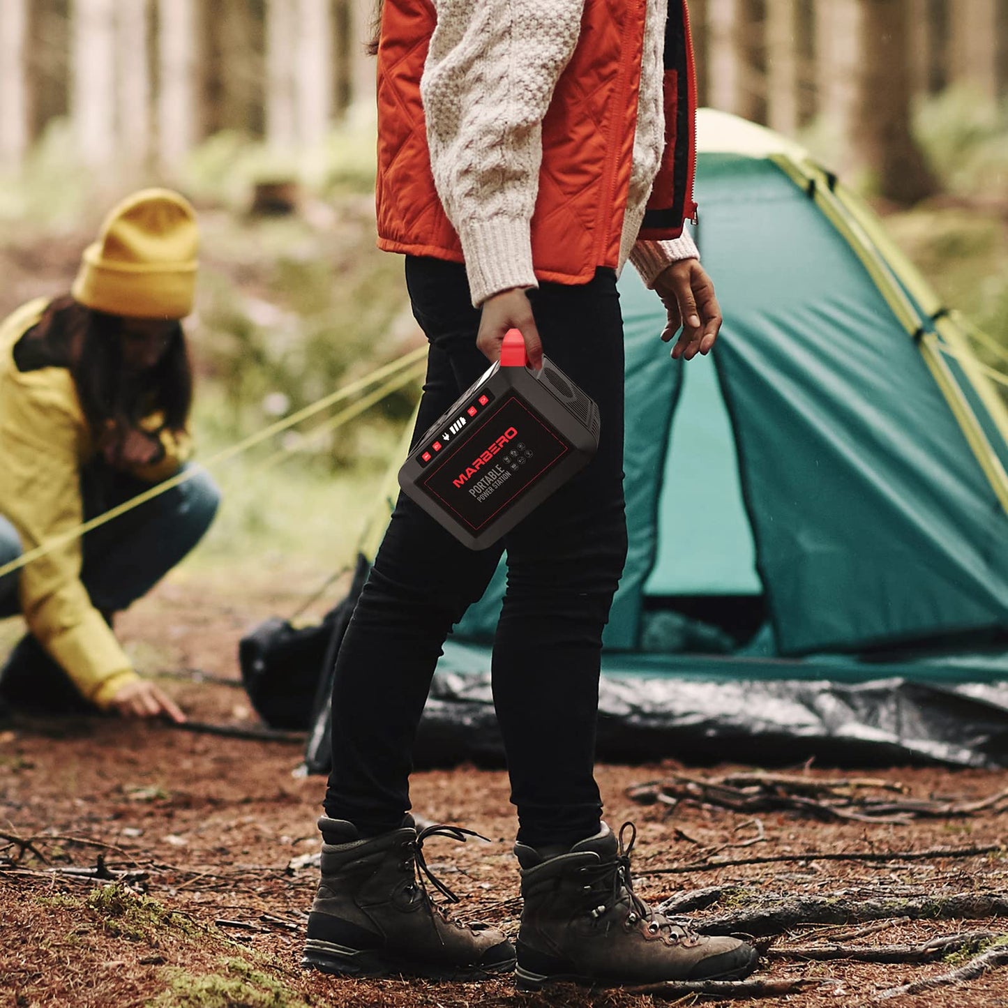 Portable Power Station 300W MARBERO 237Wh Camping Solar Generator Backup Lithium Battery with Pure Sine Wave 110V AC Outlet, USB C, USB A, DC for Outdoors Camping CPAP Home Blackout Emergency