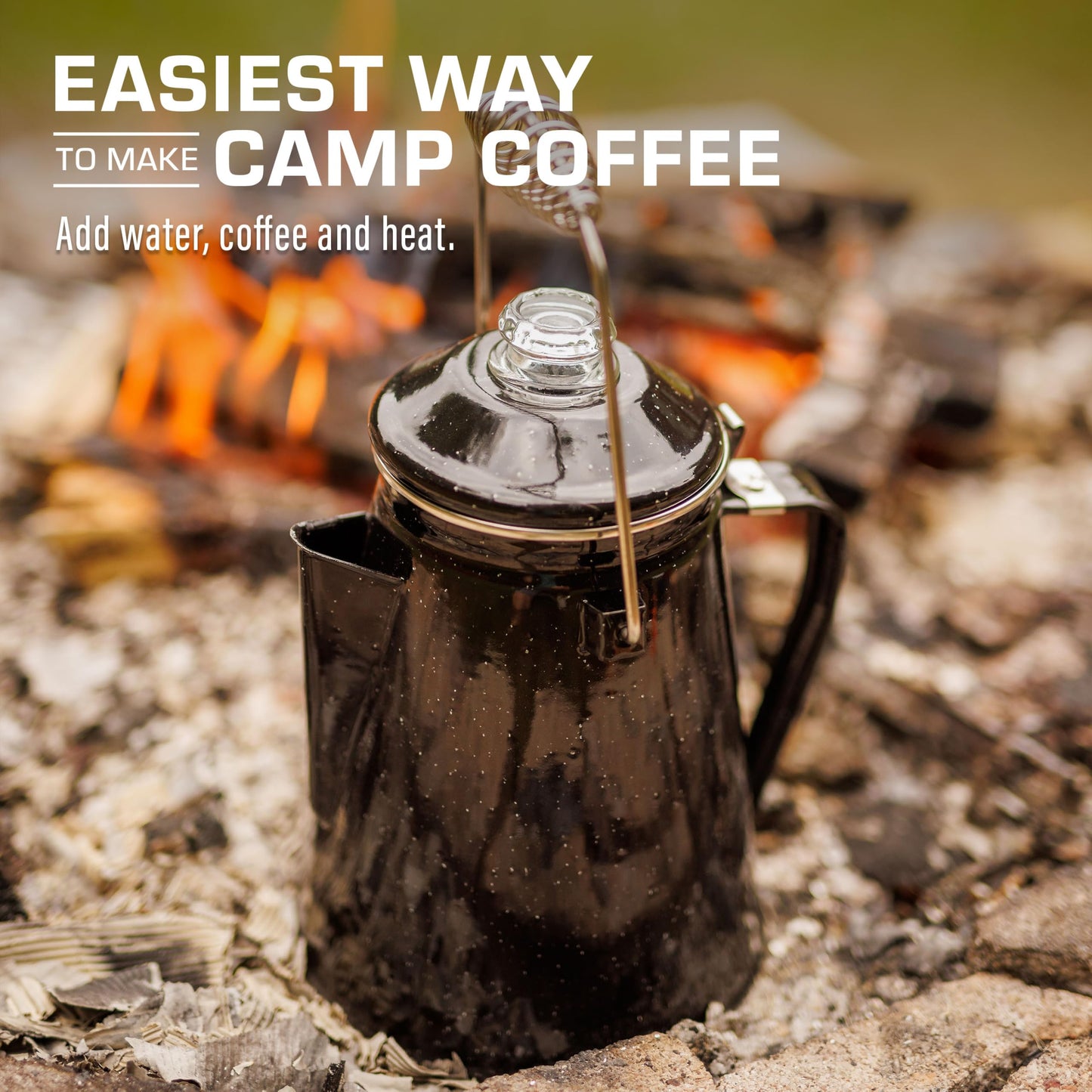 COLETTI Classic Percolator Coffee Pot — Camping Coffee Percolator, Campfire Coffee Pot – Camping Percolator for Groups — Brew for the Whole Campsite (Green, 12 Cup)