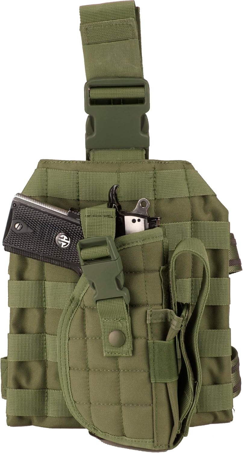 Barska Loaded Gear VX-100 Tactical Airsoft Paintball Hunting Adjustable Vest and Leg Platforms with Accessory Pouches & Attachment MOLLE System