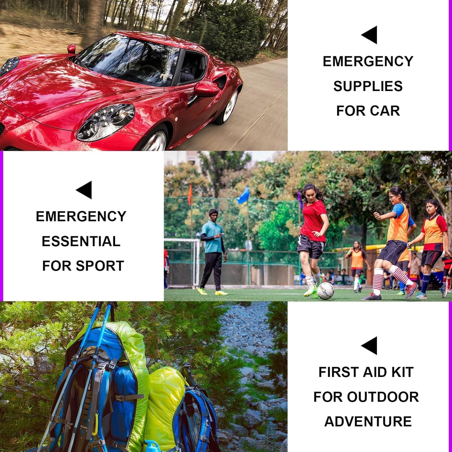 Travel-First Aid-Kit Car-Home 300PCS Survival-Kit Outdoor-Adventure - Small Portable Red Emergency Essential Sets Office Hiking Camping Business Public Must Have First Aid Gear Equipment 1st Aid