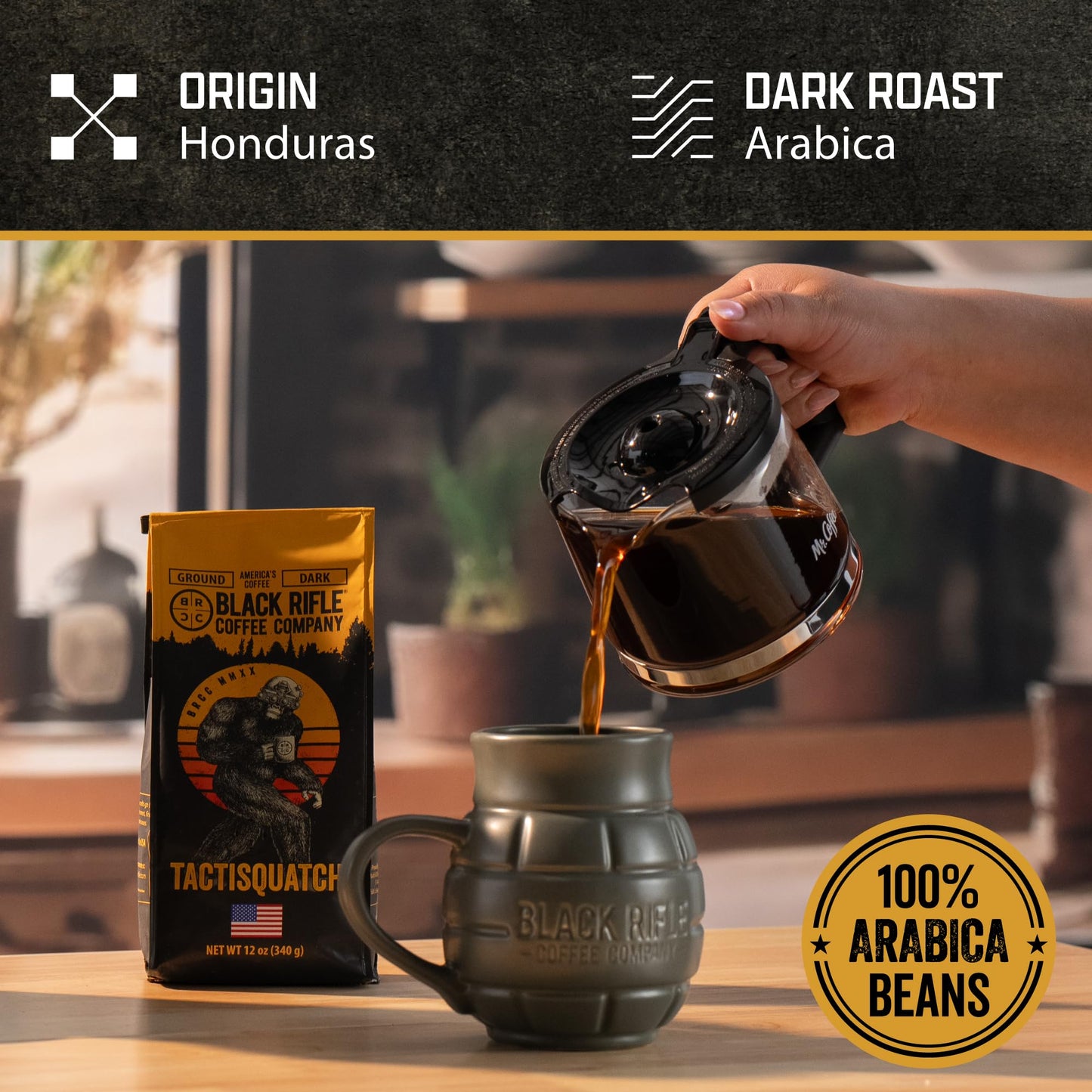 Black Rifle Coffee Company Tactisquatch Dark Roast Ground Coffee, 40 OZ Bag