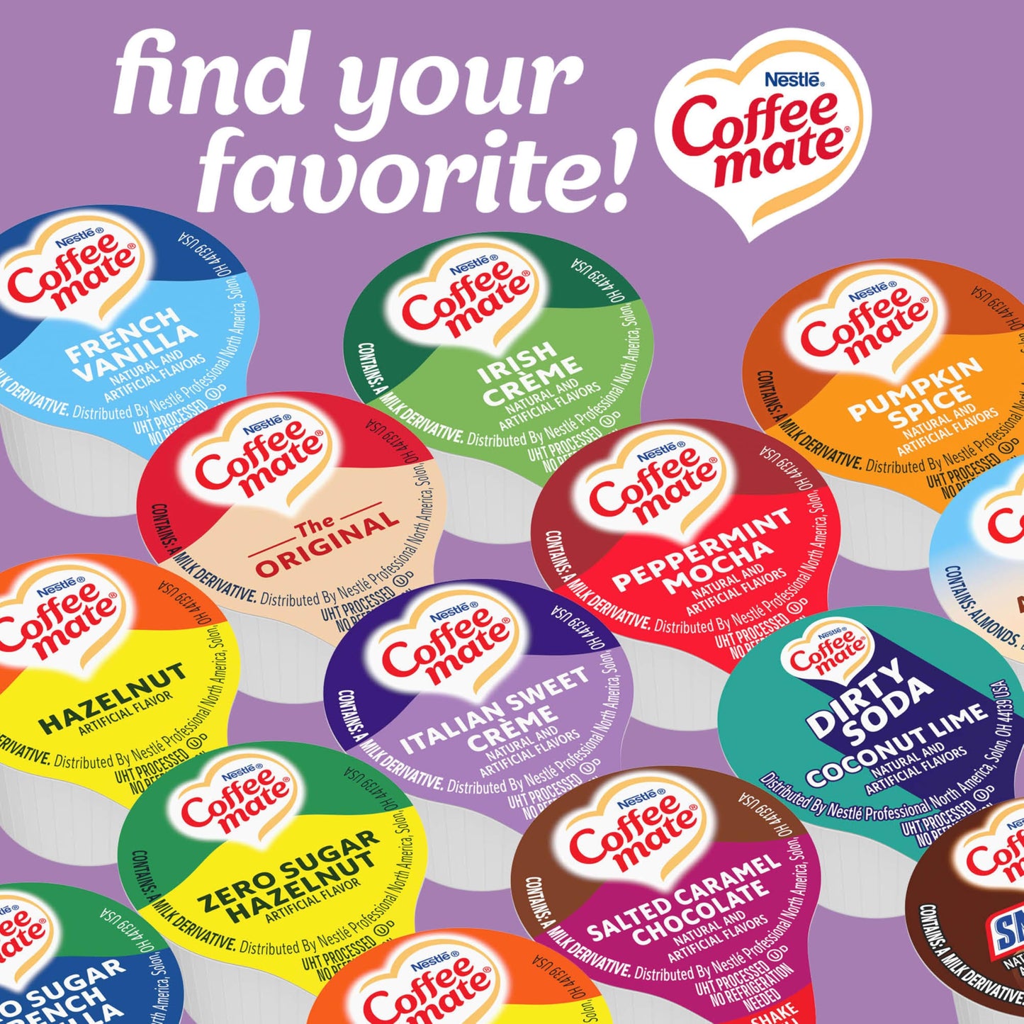 Nestle Coffee mate Coffee Creamer, French Vanilla, Liquid Creamer Singles, Non Dairy, No Refrigeration, 0.375 fl oz Tubs (Pack of 180)