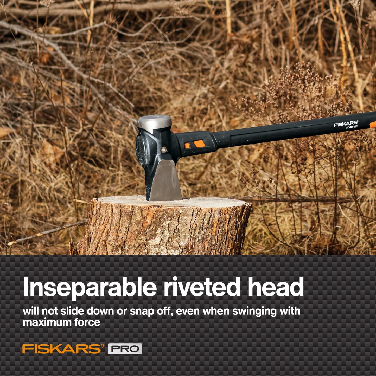 Fiskars 8 lb. Splitting Maul - 36" Shock-Absorbing, Comfort Grip Handle - Rust Resistant Forged Steel Blade - Wood Splitter Maul for Hardwood - Split Wood for Campfires - Bushcraft Gear