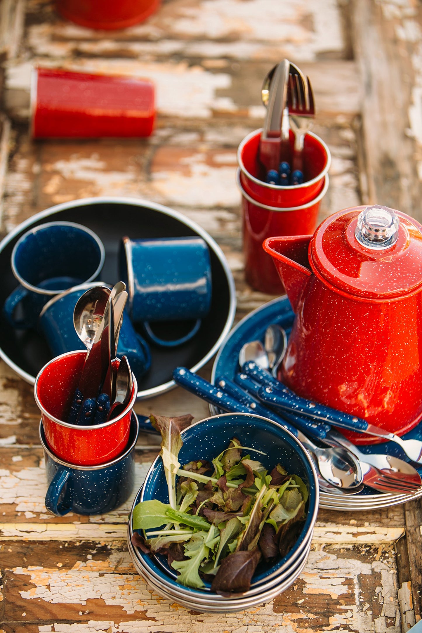 GSI Outdoors Percolator Coffee Pot | Enamelware Campfire Coffee Boiler Kettle for Outdoor Camping Cookware, Cabin, RV, Kitchen, Hunting & Backpacking