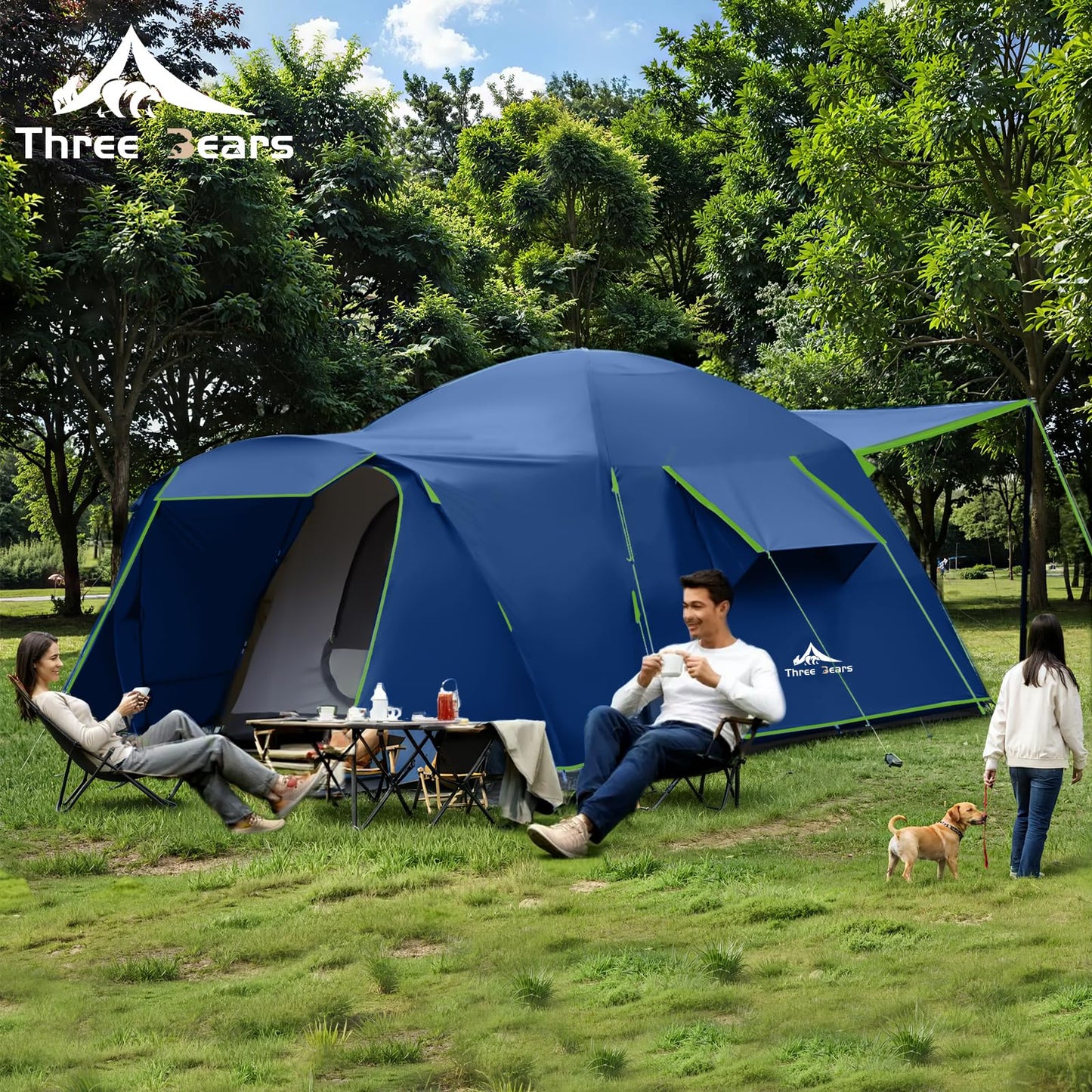 Family Camping Tent - 6-Person Spacious Design, 3000mm Waterproof, Suitable for Road Trips/Backyards/Extended Camping Adventures in All Scenarios