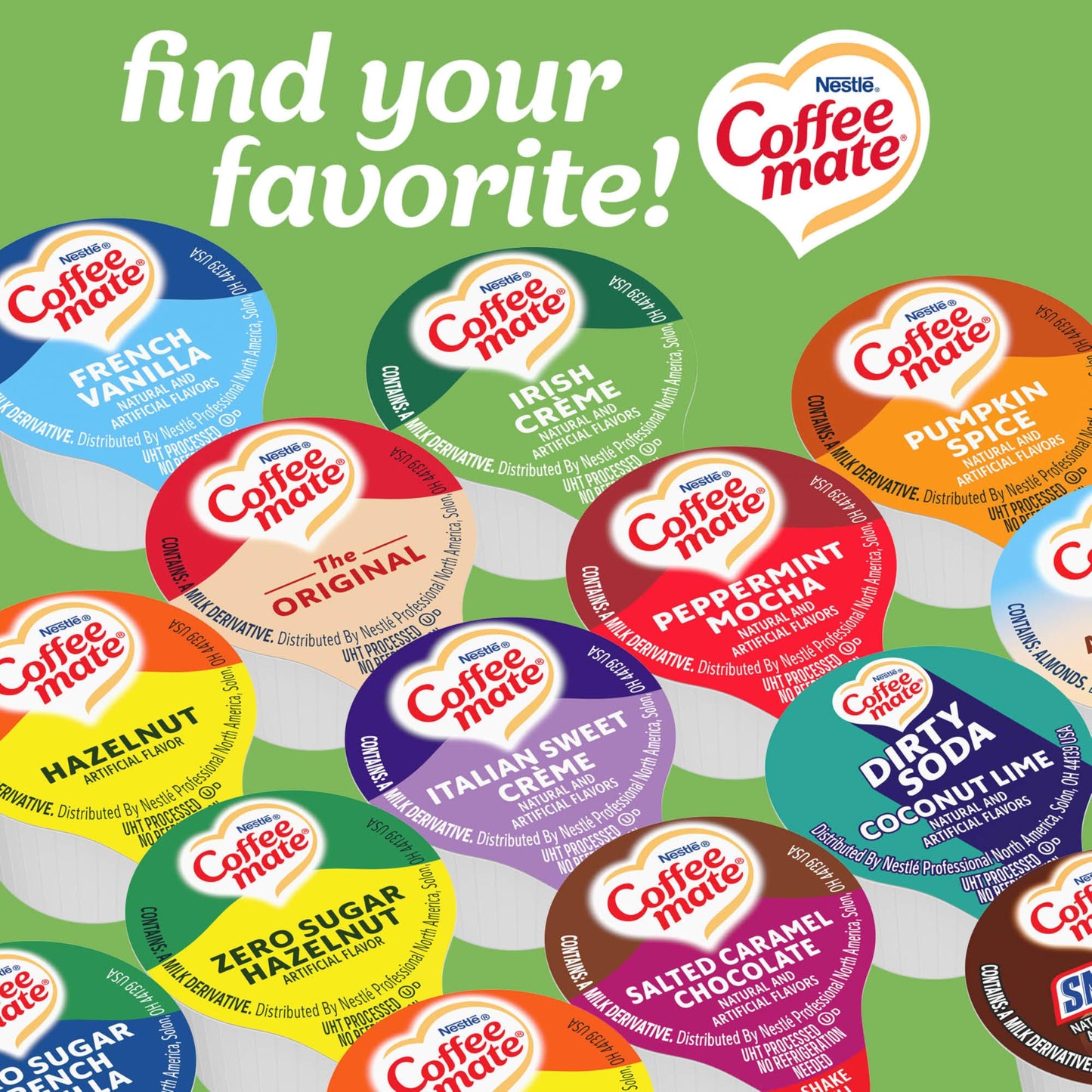 Nestle Coffee mate Coffee Creamer, French Vanilla, Liquid Creamer Singles, Non Dairy, No Refrigeration, 0.375 fl oz Tubs (Pack of 180)