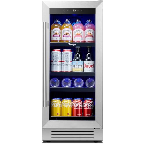 Yeego Beverage-Refrigerator, 24 Inch Beer Cooler Built-in or Freestanding,180 Cans Beverage Cooler with Glass Door,Mini-Fridge for Bottles and Cans Beer/Soda/Water/Wine