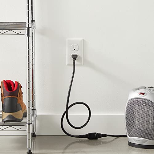 Extension Cord, 20 Ft, 3 Prong Outlet Extender, Indoor Extension Cord, 13 Amps, 125V, Black