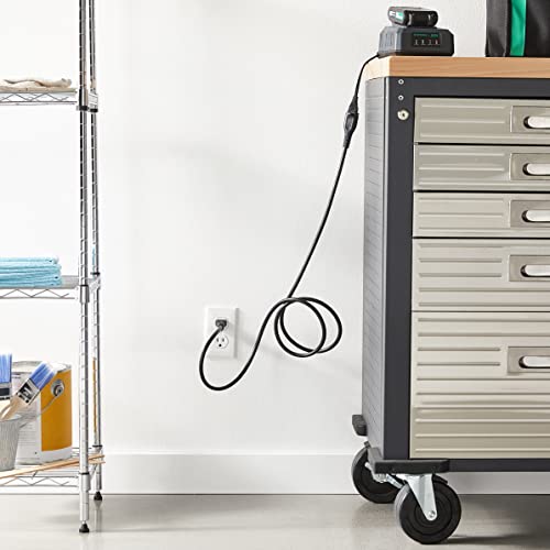 Extension Cord, 20 Ft, 3 Prong Outlet Extender, Indoor Extension Cord, 13 Amps, 125V, Black