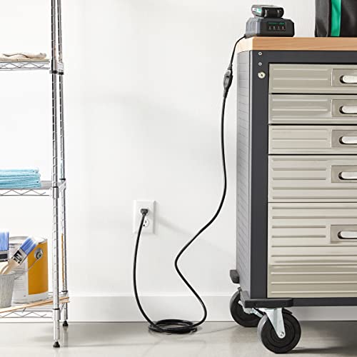 Extension Cord, 20 Ft, 3 Prong Outlet Extender, Indoor Extension Cord, 13 Amps, 125V, Black