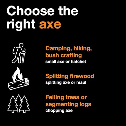 Fiskars X27 Super Splitting Axe - 36" Wood Splitting Axe for Medium to Large Size Logs with Shock-Absorbing Handle - Split Firewood - Forged Steel Blade - Bushcraft Gear and Camping Axe