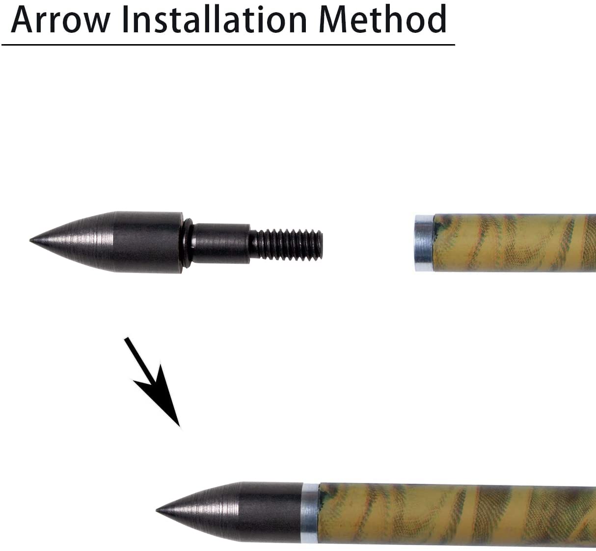 31Inch Carbon Arrow, Practice Hunting Arrows, Camo Turkey Feather Fletching, Arrows for Compound & Recurve Bow with Removable Tips Adjustable Nocks