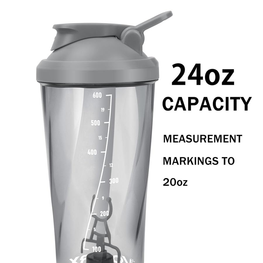 VOLTRX VortexBoost Electric Shaker Bottle, USB C Rechargeable Protein Shake Mixer, Shaker Cups for Protein Shakes and Meal Replacement Shakes, BPA-Free, Made with Tritan, Black