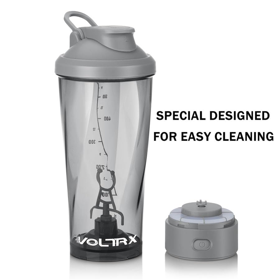 VOLTRX VortexBoost Electric Shaker Bottle, USB C Rechargeable Protein Shake Mixer, Shaker Cups for Protein Shakes and Meal Replacement Shakes, BPA-Free, Made with Tritan, Black