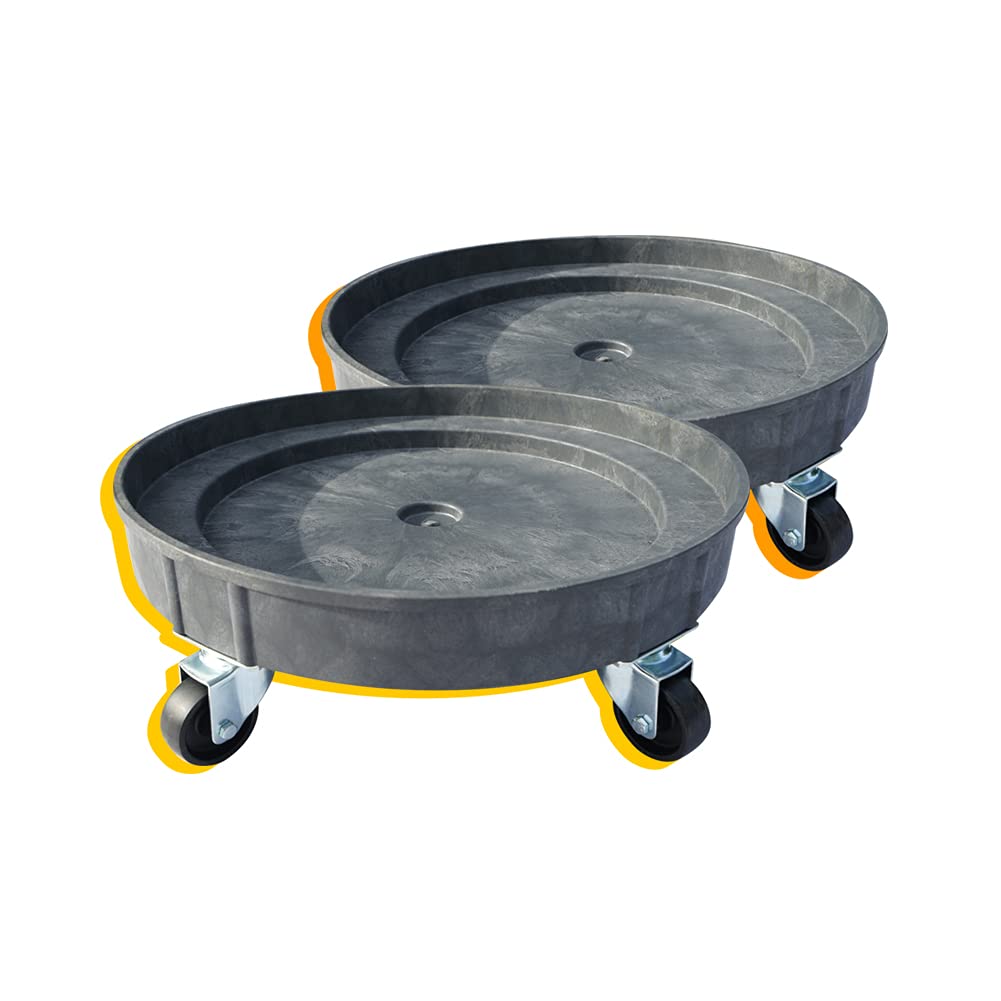 ELAFROS 30 Gallon and 55 Gallon Heavy Duty Plastic Drum Dolly – Durable Plastic Drum Cart 900 lb. Capacity- Barrel Dolly with 5 Swivel Casters Wheel,Blue