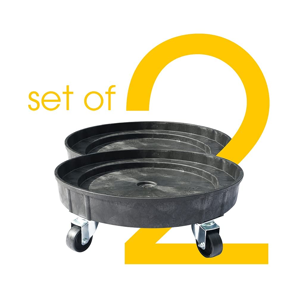 ELAFROS 30 Gallon and 55 Gallon Heavy Duty Plastic Drum Dolly – Durable Plastic Drum Cart 900 lb. Capacity- Barrel Dolly with 5 Swivel Casters Wheel,Blue