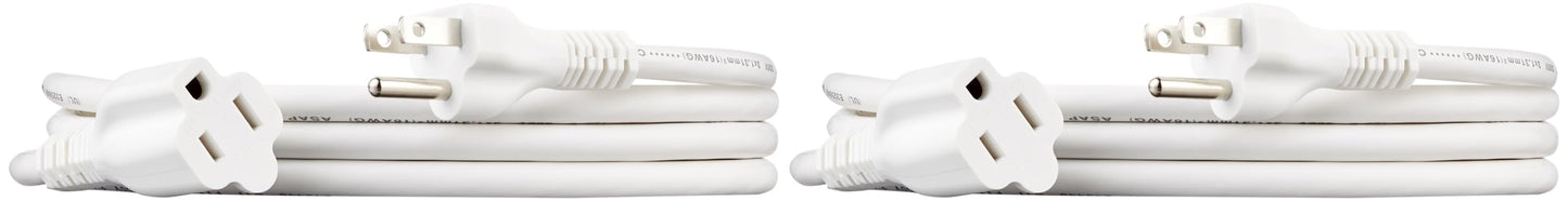 Extension Cord, 20 Ft, 3 Prong Outlet Extender, Indoor Extension Cord, 13 Amps, 125V, Black