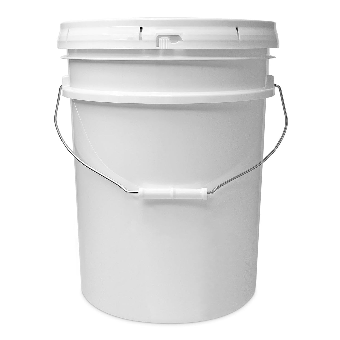 ePackageSupply White 5-Gallon Bucket with Lid | Made in USA | Food Grade | Heavy-Duty Extra Durable Plastic Bucket | Multi-Use Food Grade Buckets with Lids | Easy Stack and Store | BPA Free | 6 Pack