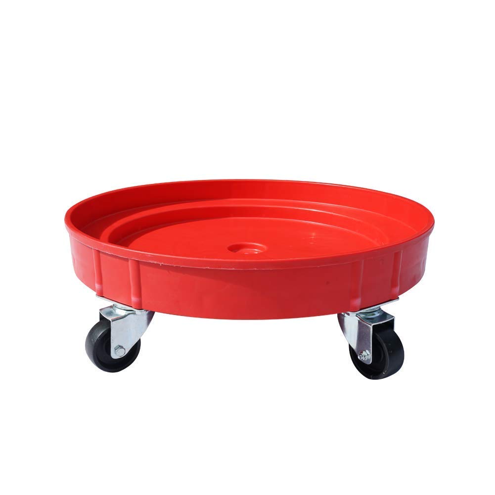 ELAFROS 30 Gallon and 55 Gallon Heavy Duty Plastic Drum Dolly – Durable Plastic Drum Cart 900 lb. Capacity- Barrel Dolly with 5 Swivel Casters Wheel,Blue