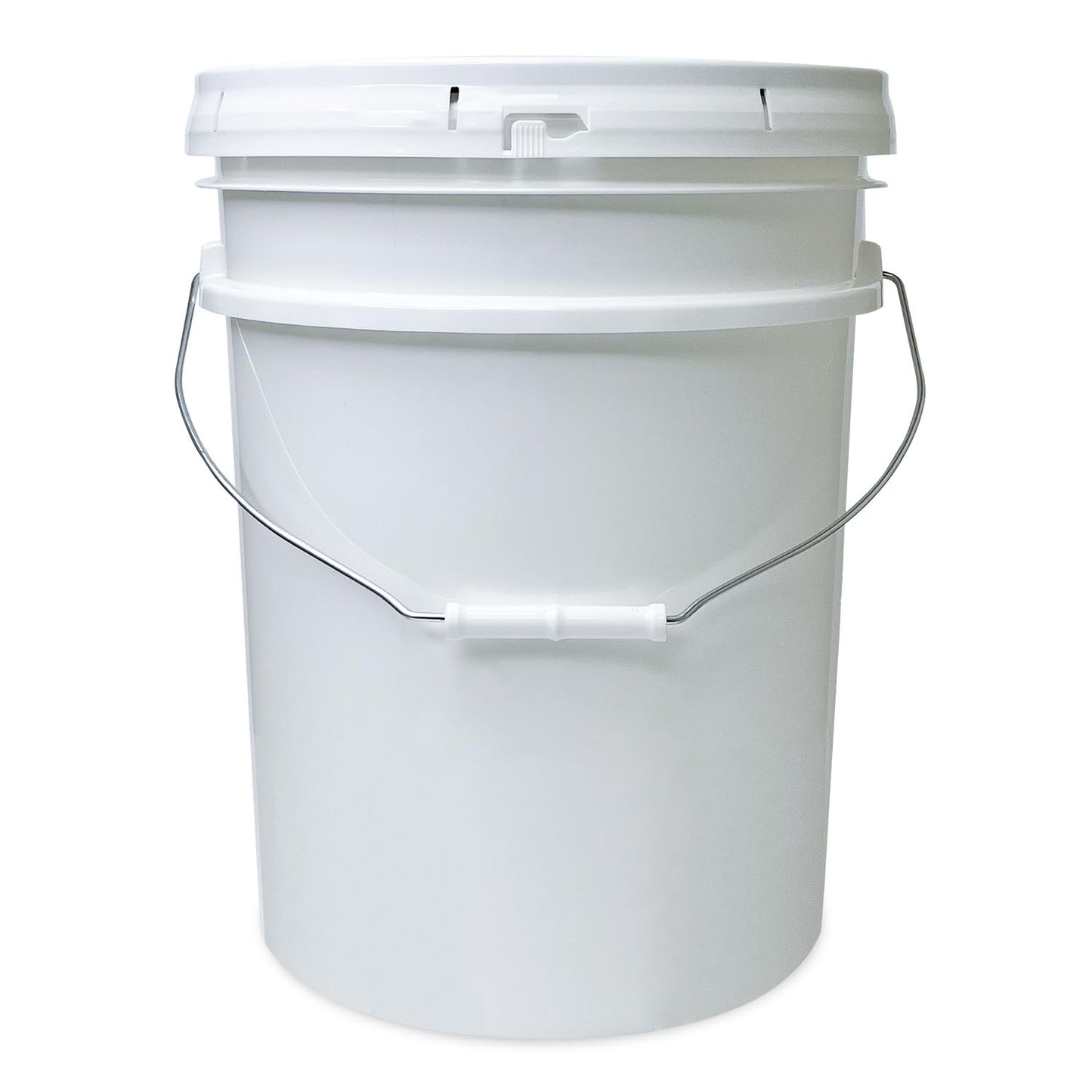 ePackageSupply White 5-Gallon Bucket with Lid | Made in USA | Food Grade | Heavy-Duty Extra Durable Plastic Bucket | Multi-Use Food Grade Buckets with Lids | Easy Stack and Store | BPA Free | 6 Pack