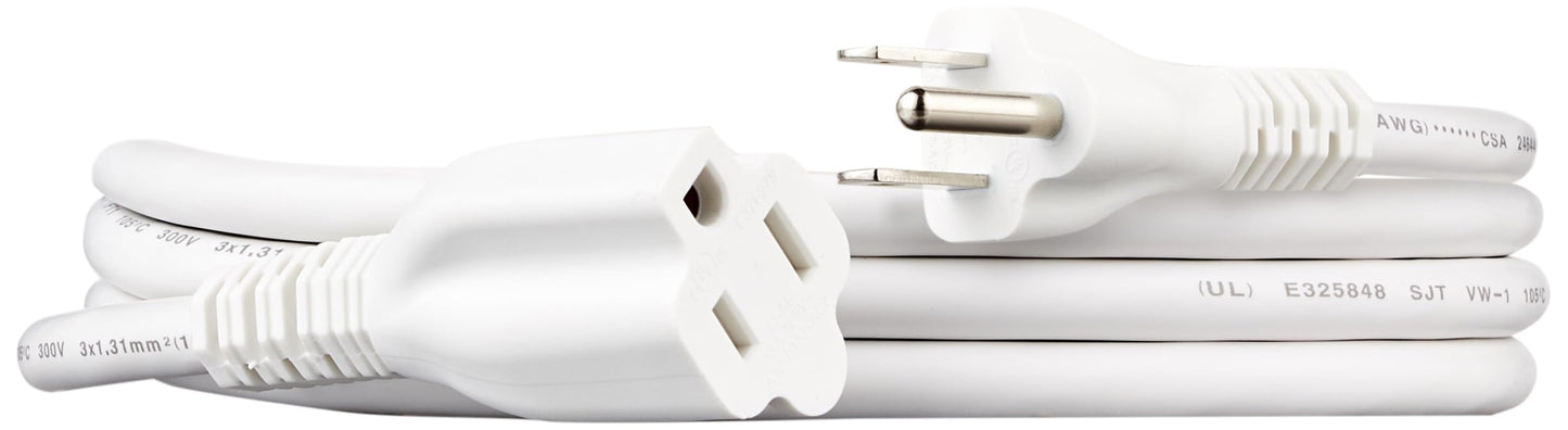 Extension Cord, 20 Ft, 3 Prong Outlet Extender, Indoor Extension Cord, 13 Amps, 125V, Black