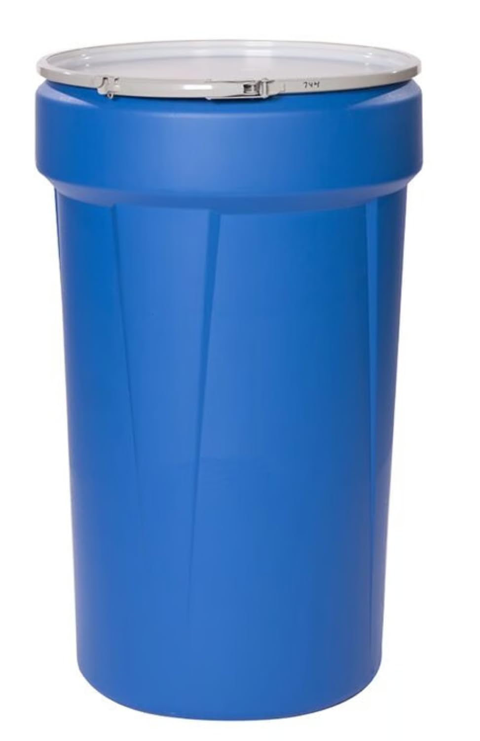 Eagle 30 Gallon Plastic Drum with Lid, Metal Lever-Lock, 28.5"x21.1", Open Head Lab Pack Drum Made of Durable, Lightweight HDPE, Withstands Weather and Chemicals, Made in USA, Blue, 1601MB