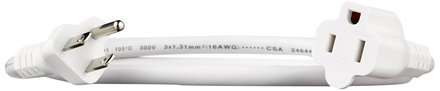 Extension Cord, 20 Ft, 3 Prong Outlet Extender, Indoor Extension Cord, 13 Amps, 125V, Black