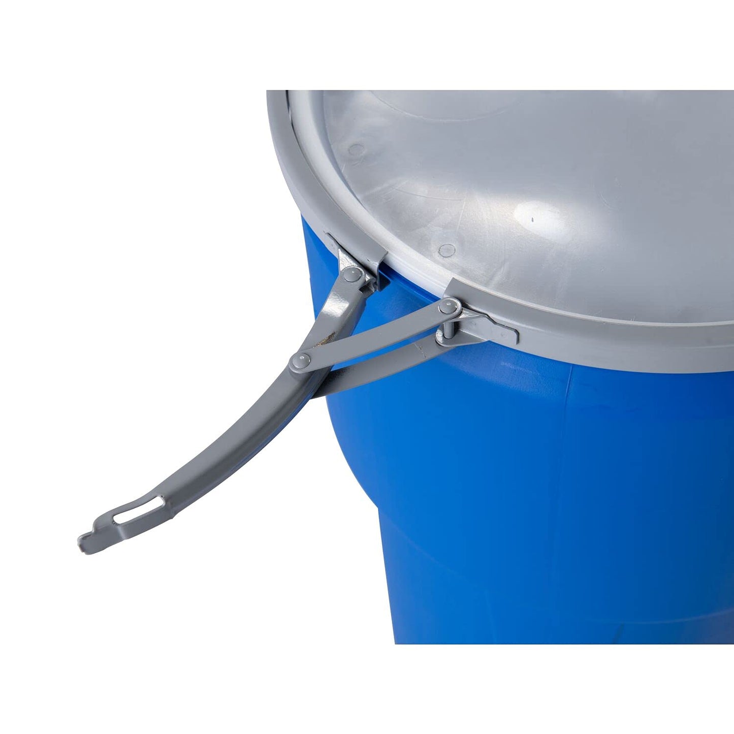 Eagle 30 Gallon Plastic Drum with Lid, Metal Lever-Lock, 28.5"x21.1", Open Head Lab Pack Drum Made of Durable, Lightweight HDPE, Withstands Weather and Chemicals, Made in USA, Blue, 1601MB
