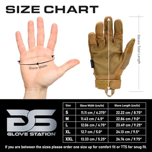 Glove Station - Tactical Shooting Hard Knuckle Gloves for Men and Woman with Touchscreen Fingers - Durable and Comfortable Hand-Gear for Outdoor Work Shooting and Hunting