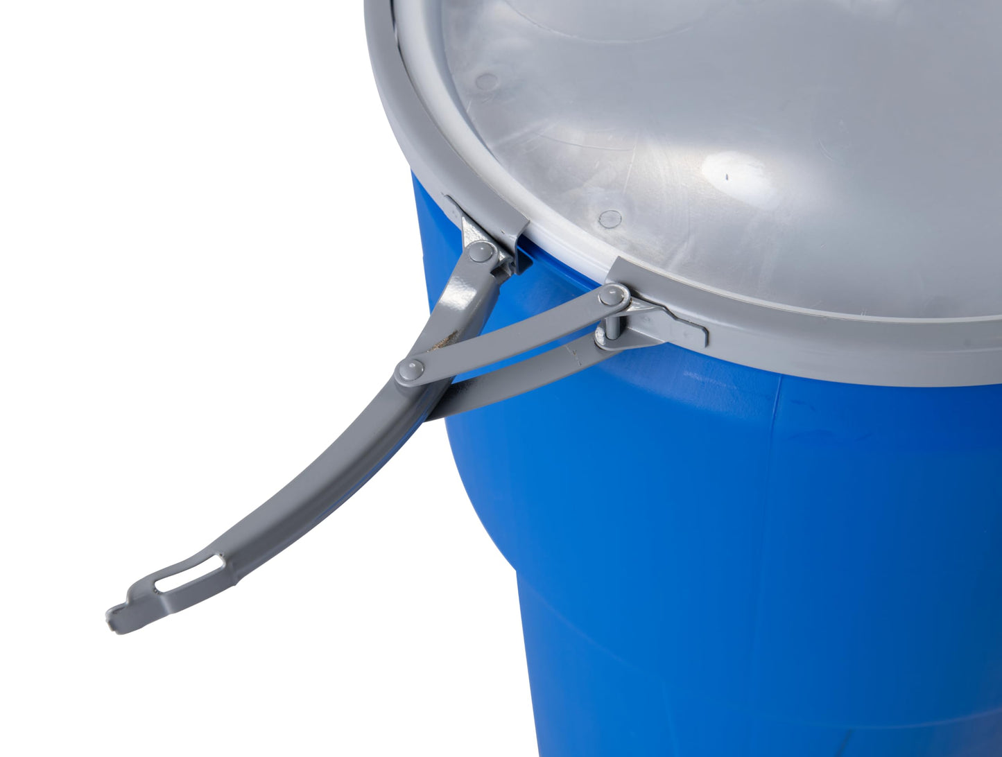 Eagle 30 Gallon Plastic Drum with Lid, Metal Lever-Lock, 28.5"x21.1", Open Head Lab Pack Drum Made of Durable, Lightweight HDPE, Withstands Weather and Chemicals, Made in USA, Blue, 1601MB