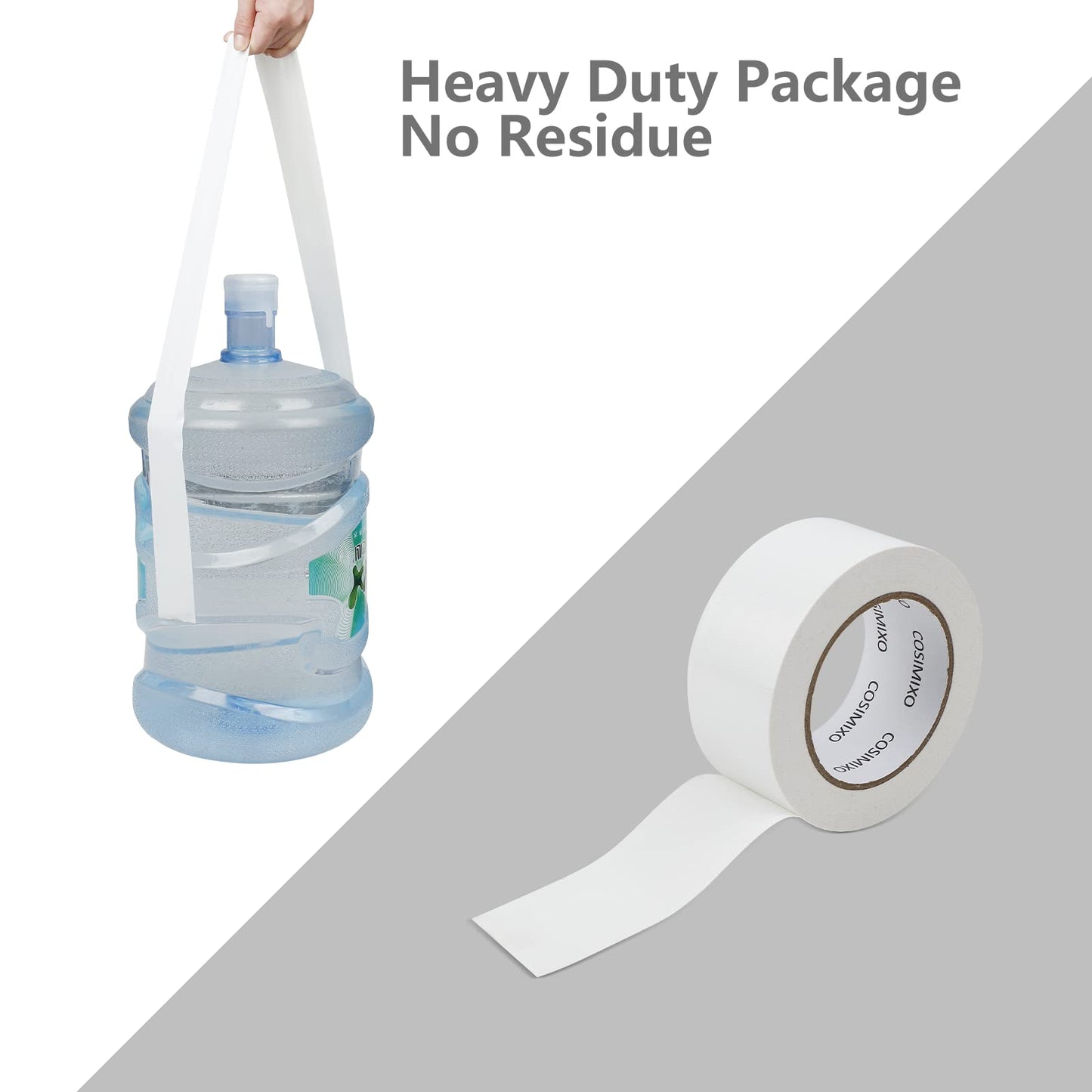 COSIMIXO 5-Pack Black Heavy Duty Duct Tape, 2 inches x 30 Yards, Strong, Flexible, No Residue, All-Weather and Tear by Hand - Bulk Value for Repairs, Industrial, Professional Use