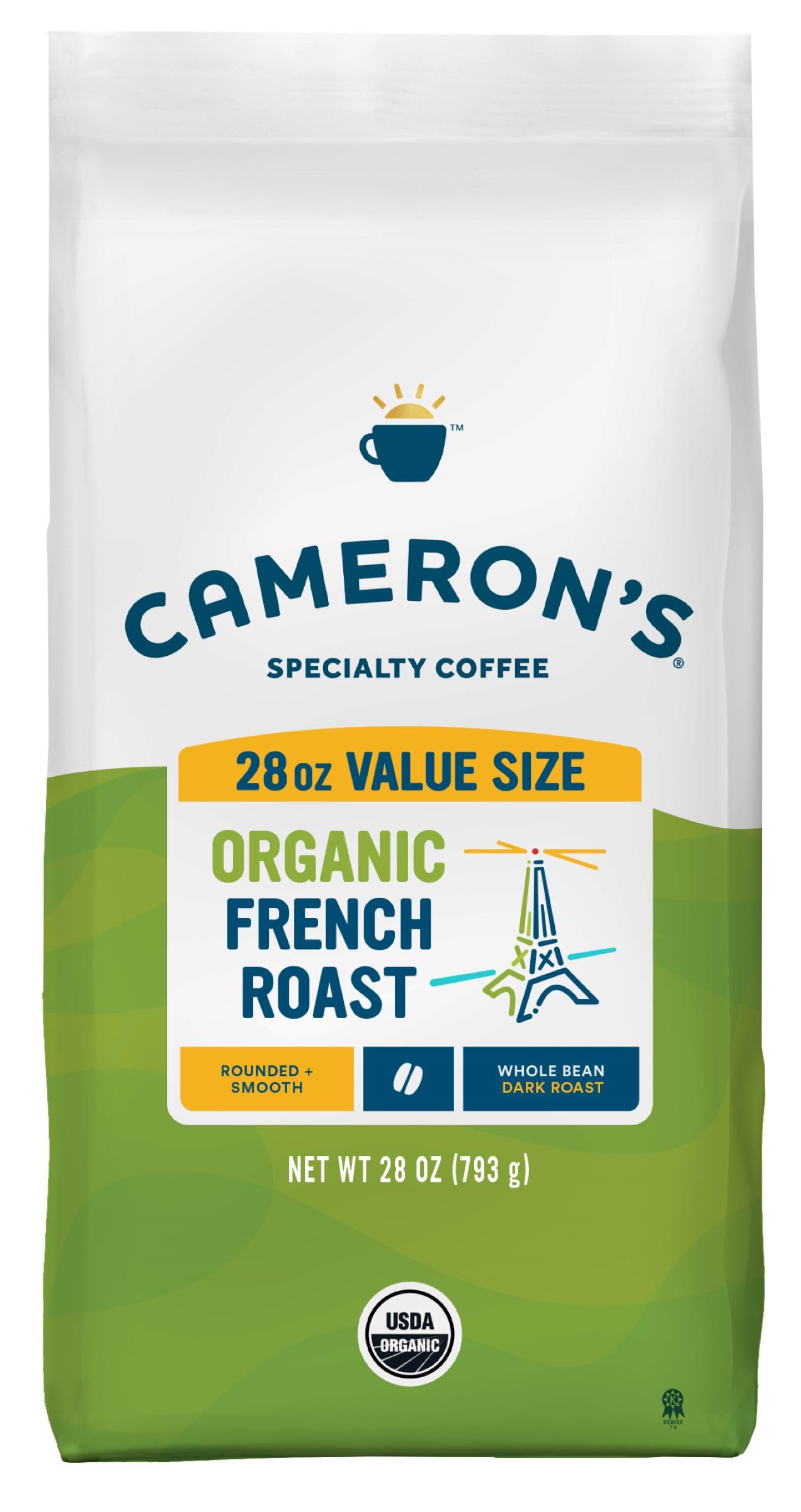 Cameron's Coffee Roasted Whole Bean Coffee, Organic Woods & Water, 4 Pound