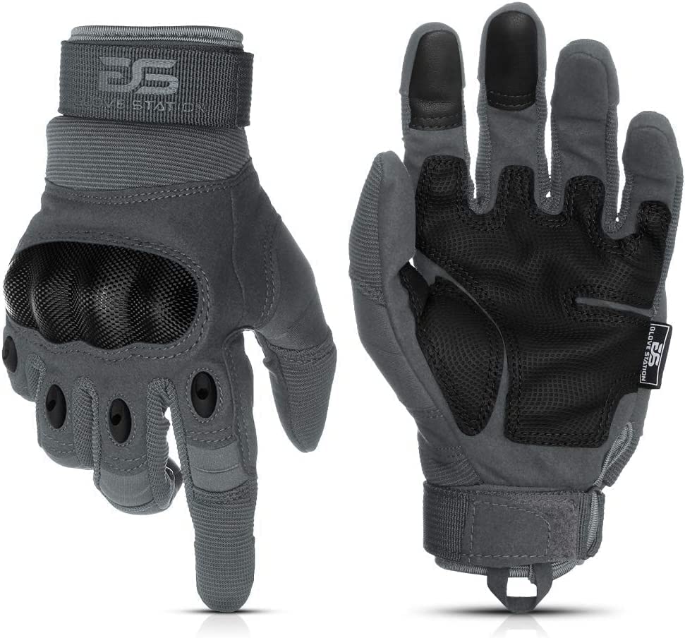 Glove Station - Tactical Shooting Hard Knuckle Gloves for Men and Woman with Touchscreen Fingers - Durable and Comfortable Hand-Gear for Outdoor Work Shooting and Hunting
