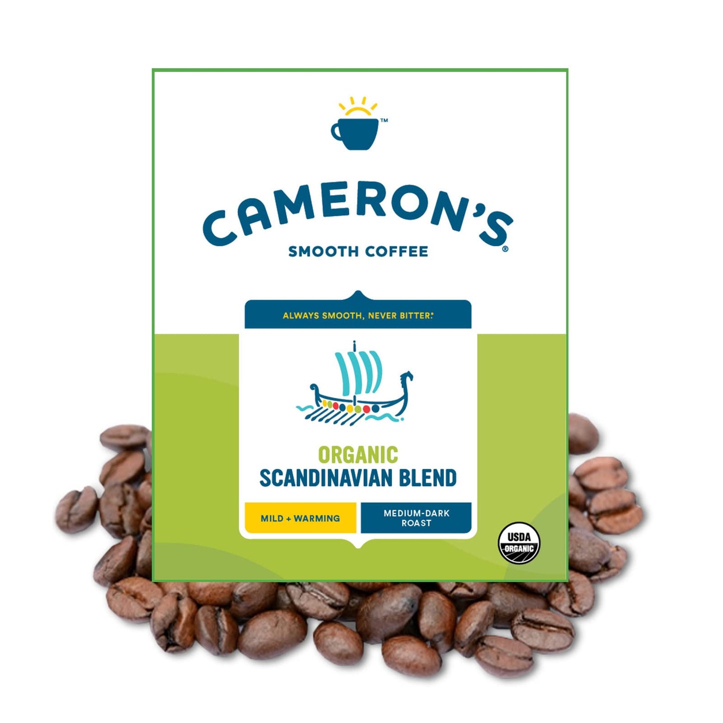 Cameron's Coffee Roasted Whole Bean Coffee, Organic Woods & Water, 4 Pound